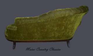Antique VICTORIAN EASTLAKE CHAISE Button Tufted Velvet Sofa Excellent 