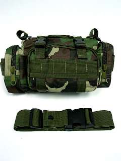 SWAT Molle Utility Waist Pouch Bag Pack Camo Woodland  