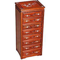 Mother of Pearl Inlay Eight drawer Jewelry Armoire  