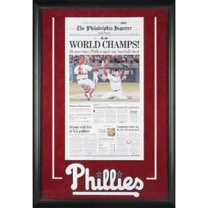   Champions Framed Philadelphia Inquirer w/ Team Logo