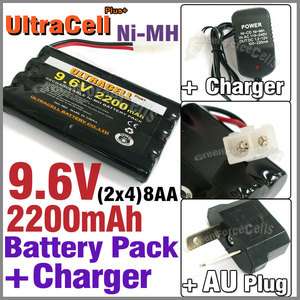   2x4 8AA 2200mAh NI MH Rechargeable Battery Pack Tamiya RC + Charger AU