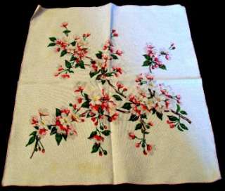 Vintage Floral Dogwood Tablecloth & Napkins  