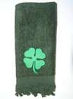 Shamrock bath hand towel  green St. Patricks day Irish 