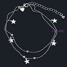 NEW fashion star bead HEART chain anklet/ankle bracelet