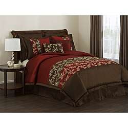 Lush Decor Lila Red/Chocolate 8 Piece Full size Comforter Set 