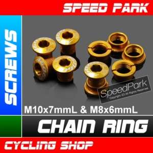 CNC Chain Ring Chainring Crank Bolt Screw 5pair Gold  
