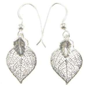 Aspen Leaf on Wires Earrings   Sterling Silver  
