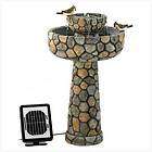 Wishing Well Bird Solar Outdoor Water Fountain Birdbath  