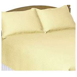   Nights Butter Yellow Cotton Quilted Bedspread Set  