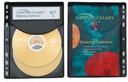 100 Compucessory CD/DVD Half Sheet Storage Binder Filing Sleeve (Holds 
