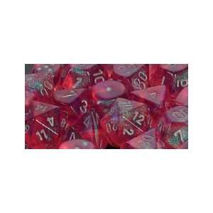   Borealis Pink with silver Set of Ten d10 Dice (#0 9) Toys & Games
