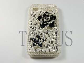   Black Rose Bling Crystal Hard Case Cover For NOKIA E71 @4  