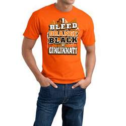 Mens Cincinnati Bengals Football I Bleed Orange & Black Cotton Tee 
