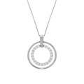   Silver Cubic Zirconia Interlocking Circle Necklace  
