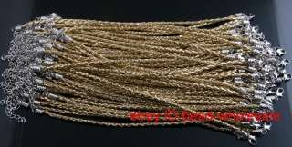 Free ship 34pcs golden braid charm bracelets 17.8cmx2mm  