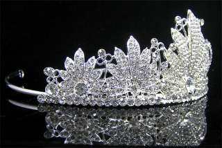Wedding/Bridal crystal veil tiara crown headband CR186  