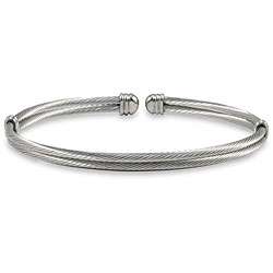 Stainless Steel Cable Cuff Bracelet  