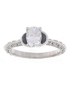 Tacori Platinum CZ and Sapphire Wedding Ring  