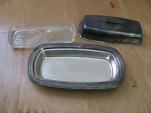 Rogers Silver C. 1996 3 piece butter dish  