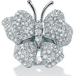   CZ Sterling Silver Cubic Zirconia Butterfly Ring  