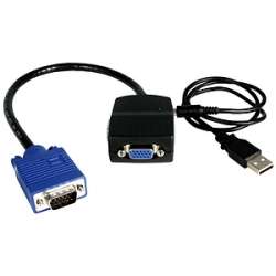 StarTech 2 Port VGA Video Splitter Cable   USB Powered   