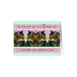  Birthday, 70, Funny, Her, Herding Cats Card Toys & Games