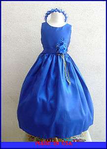 JM NEW ROYAL BLUE INFANT CHILDREN FLOWER GIRL DRESS SIZE S M L XL 2 4 