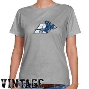  NCAA Akron Zips Ladies Ash Distressed Logo Vintage Classic 