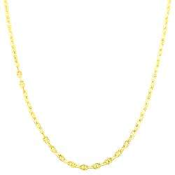 14k Yellow Gold 16 inch Diamond cut Mariner Link Chain  