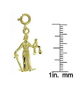 14k Yellow Gold Lady of Justice Charm  