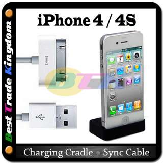 in 1] Black Charging Cradle Dock + USB Sync Data Cable for Apple 