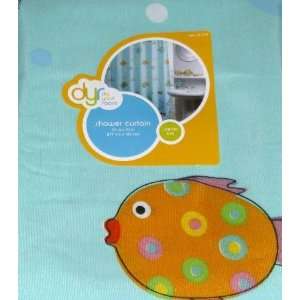  Colorful Tropical Fish Blue Fabric Shower Curtain