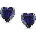 10k White Gold Created Sapphire Heart Studs MSRP $119.99 