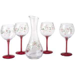   Piece Wine Goblet Set with Matching Carafe