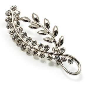  Silver Plated Decorative Crystal Leaf Brooch Jewelry
