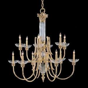  Nulco Lighting Chandeliers 4312 02 Polished Brass Crystal 