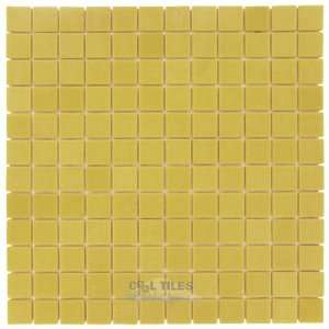 Essentials collection 1 x 1 recycled glass tile on 12 1/2 x 12 1/2