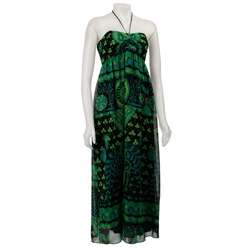 FINAL SALE Betsey Johnson Womens Green Maxi Dress  