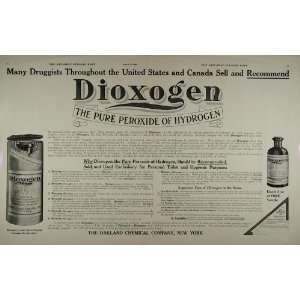 1909 Double Page Ad Dioxogen Peroxide Hydrogen Oakland   Original 