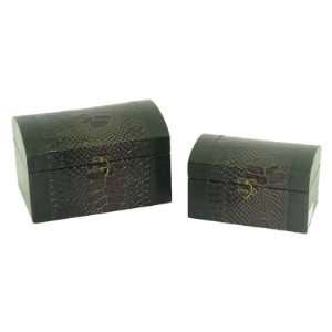  Keystone Leather Jewelry Box with Domed Lid Design   Set 