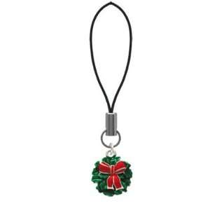  Enamel Wreath with Bow Cell Phone Charm Arts, Crafts 