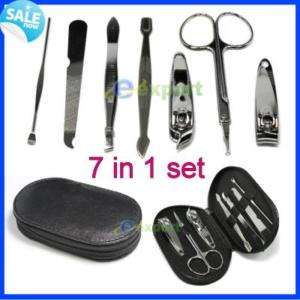 7in1 Nail Art Kit Clippers Tweezers Manicure Tool Set  