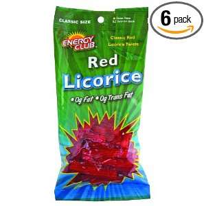 Energy Club Red Licorice, 5.25 Ounce Bags (Pack of 6)  