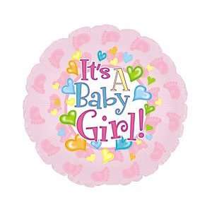  Its a Baby Girl Feet 18 Mylar Double Sided Balloon Baby