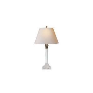 Chart House Column Table Lamp in Crystal with Natural Paper Shade by 