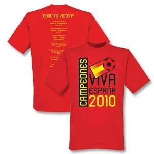  2010 Spain World Cup Winners Road to Victory Tee   Red 