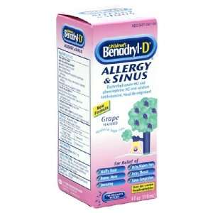  Childrens Benadryl   D Allergy & Sinus, Grape Flavored 