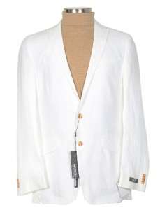 275 Kenneth Cole Reaction Slim Collection 44R White Linen Blazer 