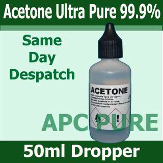 50ml Acetone Ultrapure 99.9% Supplied in 50ml HDPE Plastic Bottle with 