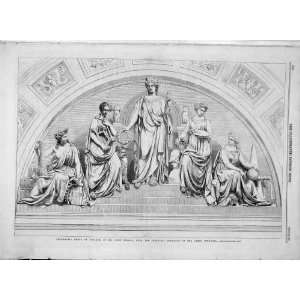  1858 Thomas Leeds Townhall Entrance Figures Print